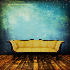 Sofa in an interior grunge
