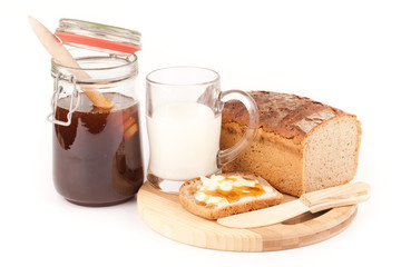 dark bread and honey meal