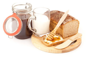 dark bread and honey meal