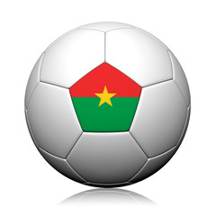 Fototapeta premium Burkina Faso Flag Pattern 3d rendering of a soccer ball