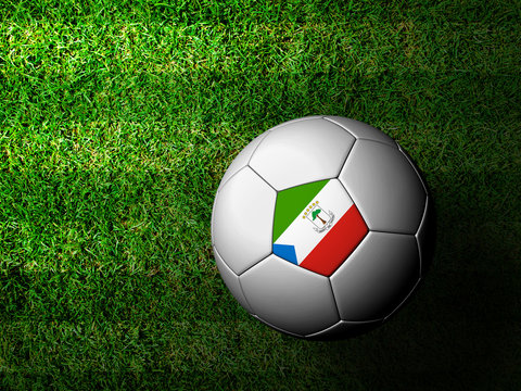 Equatorial Guinea Flag Pattern 3d rendering of a soccer ball in