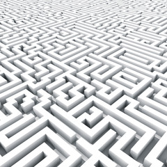 Endless large maze 3D render.