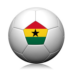 Ghana Flag Pattern 3d rendering of a soccer ball