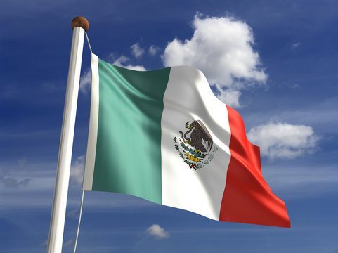 Mexico flag (with clipping path)