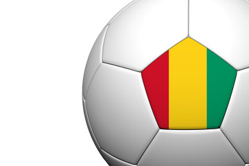 Guinea Flag Pattern 3d rendering of a soccer ball isolate on whi