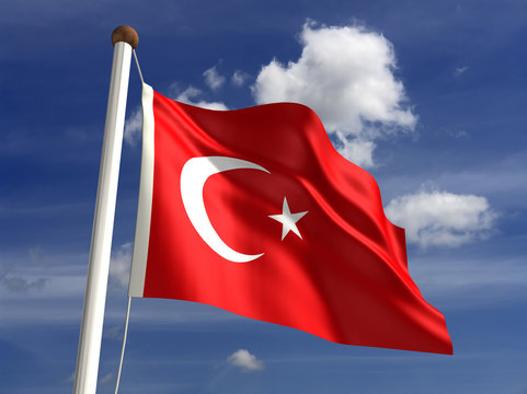 Turkey flag (with clipping path)