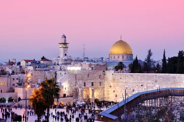 Selbstklebende Fototapete Mittlerer Osten Klagemauer und Felsendom in Jerusalem, Israel