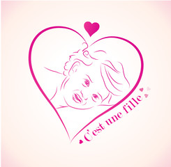 faire part de naissance : c'est une fille