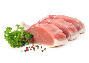 raw meat with parsley and pepper