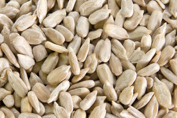 Shelled sunflower seeds background