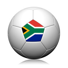 Fototapeta premium South Africa Flag Pattern 3d rendering of a soccer ball