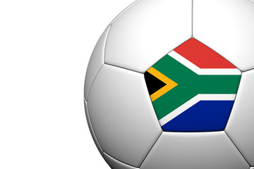 Obraz premium South africa Flag Pattern 3d rendering of a soccer ball isolate