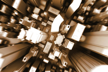 abstract 3d illustration of gray boxes city background © tigger11th