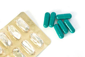 Foil packaging for green capsule herb