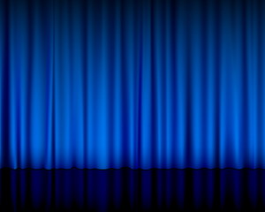 theatre curtain blue