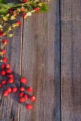 strawberry on wooden background