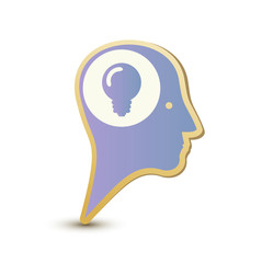 Creative man. Label sticker . Modern concept