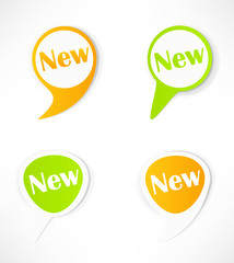 New Labels. Vector.