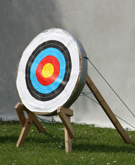 A Used Traditional Round Archery Straw Target.