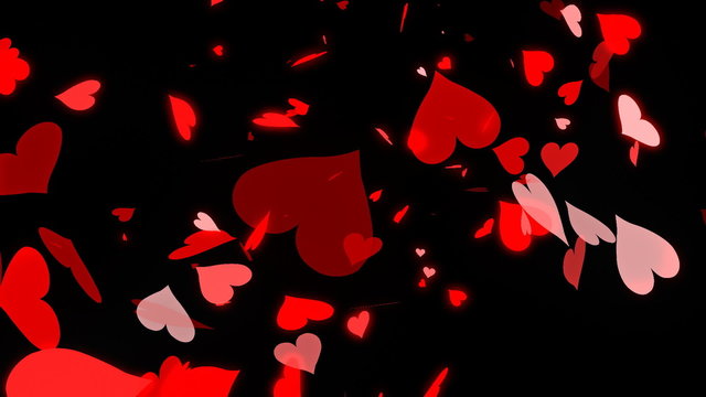 HD Looping Falling Hearts Animation for your Wedding Video