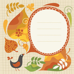 autumn illustration, frame for text