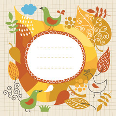 autumn illustration, frame for text