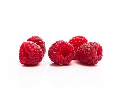 Composition of fresh ripe raspberries