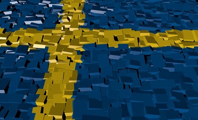 Sweden flag on blocks illustration