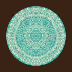 ornamental round lace pattern, circle background with many detai
