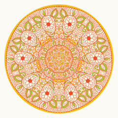 ornamental round lace pattern, circle background with many detai
