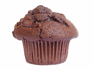 chocolate cupcake isolated