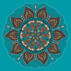 ornamental round lace pattern, circle background with many detai