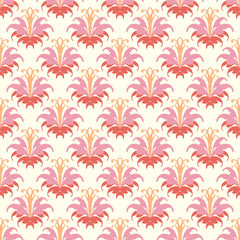 Seamless and elegant Baroque pattern with flowers