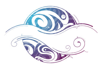 Decorative shape created in tribal art style