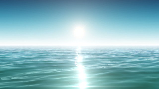 Sea and sun. Blue sky. Looped animation. HD 1080.