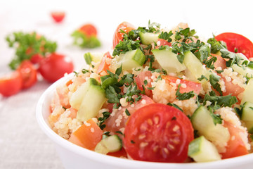 fresh couscous salad with vegetables