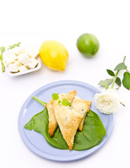 cakes with spinach and feta cheese