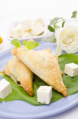cakes with spinach and feta cheese