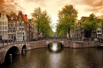 Rolgordijnen Amsterdamse grachten © Veronika Galkina