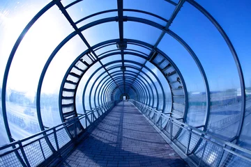 Crédence de cuisine en verre imprimé Tunnel tunnel bleu