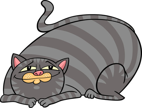 tabby fat cat cartoon