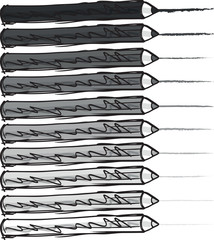 Sketch of pencils. Vector illustration