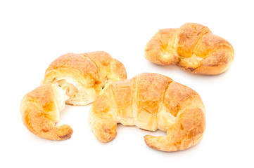 Fresh delicious croissant isolated over white background