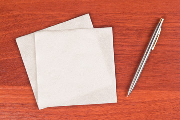 Napkin and pen