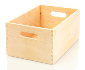 empty wooden crate isolated on white