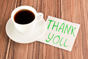 Inscription Thank you on a napkin