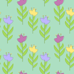 Seamless floral pattern in graphic style