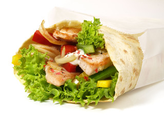Wrap mit Geflügelfleisch
