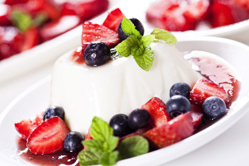 Panna Cotta And Red Fruits