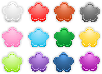 Set of color icons in the form of a flower
